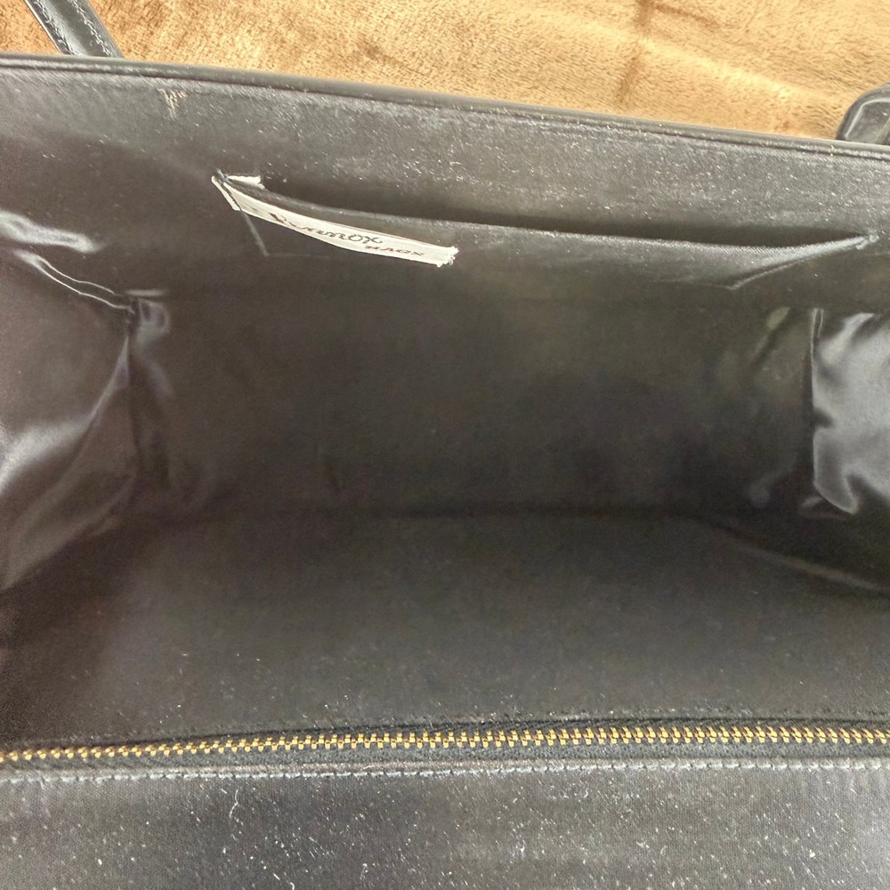 Vintage Lennox Bags Black Leather Handbag Gold Hardware with Coin Purse Dust Bag - Picture 8 of 11